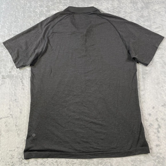 Lululemon Polo Shirt Men XL Black Lightweight Preppy Casual Short‎ Sleeve - Picture 10 of 11